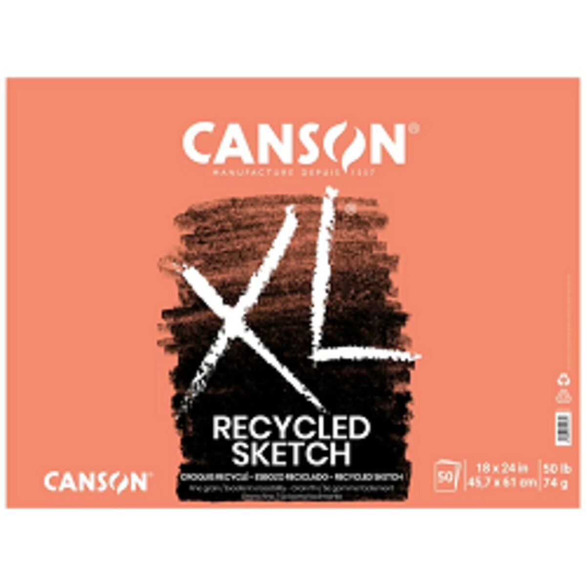 Canson Recycled Sketch Pad 18x24 inch 100pgs